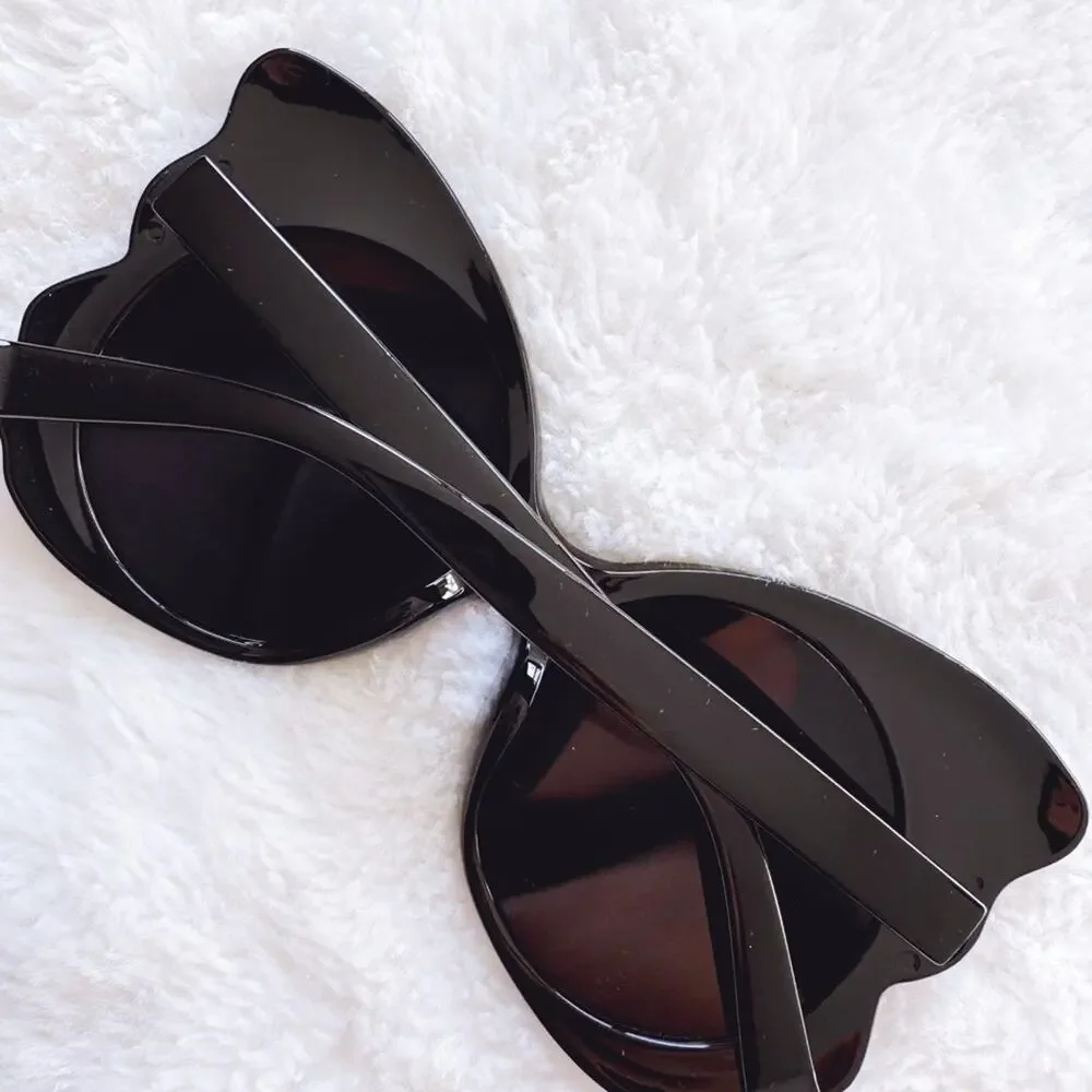 Eliza Black Butterfly-shaped Sunglasses